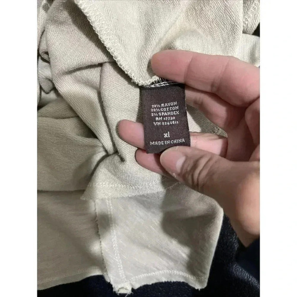 Knox Rose Asymmetrical Hem Tunic Top Womens XL Tan Long Sleeve Neutral Capsule - Picture 4 of 8